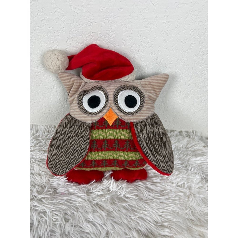 Pier 1 Christmas Owl Muff/Handwarmer Stuffed Plush Animal